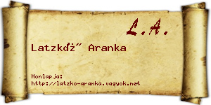 Latzkó Aranka névjegykártya