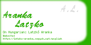 aranka latzko business card