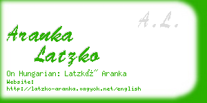 aranka latzko business card